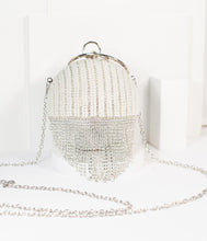 Load image into Gallery viewer, Unique Vintage Pearl &amp; Rhinestone Round Handbag
