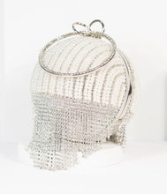 Load image into Gallery viewer, Unique Vintage Pearl &amp; Rhinestone Round Handbag

