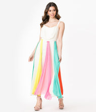 Load image into Gallery viewer, Ivory Grecian Multicolor Tassel Maxi Dress
