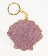 Load image into Gallery viewer, Pink Glitter Seashell Keychain
