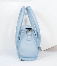 Load image into Gallery viewer, Light Blue Leatherette Structured Purse
