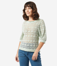 Load image into Gallery viewer, Sage Lace Crochet Blouse
