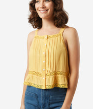 Load image into Gallery viewer, Retro Style Mustard Crochet Lace Top

