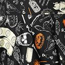 Load image into Gallery viewer, Retro Black Halloween Print Evita Swing Dress
