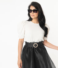 Load image into Gallery viewer, Off White Crinkle Crop Top
