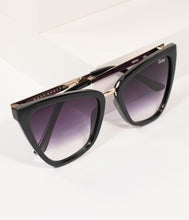 Load image into Gallery viewer, Quay Black &amp; Gold Reina Cat Eye Sunglasses
