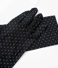 Load image into Gallery viewer, Unique Vintage Black &amp; White Pin Dot Gloves
