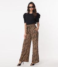 Load image into Gallery viewer, Retro Style Leopard Print High Waist Pants
