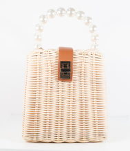 Load image into Gallery viewer, Wicker &amp; Pearl Handbag
