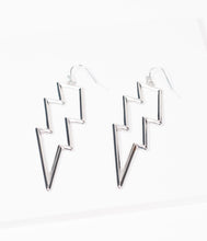 Load image into Gallery viewer, Silver Lightning Bolt Earrings
