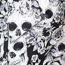 Load image into Gallery viewer, Black &amp; White Skull &amp; Roses Bow Blouse
