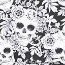 Load image into Gallery viewer, Plus Size Black &amp; White Skull &amp; Roses Bow Blouse
