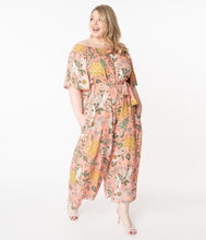 Load image into Gallery viewer, Plus Size Hot Coral &amp; Multi Floral Jumpsuit
