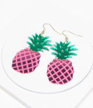 Load image into Gallery viewer, Pink Pineapple Drop Earrings
