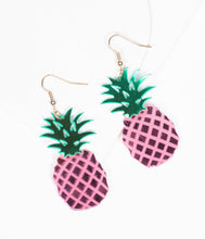 Load image into Gallery viewer, Pink Pineapple Drop Earrings
