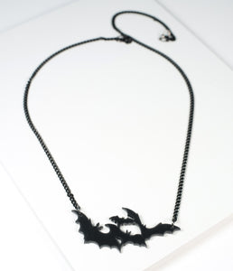 Black Bat Colony Necklace