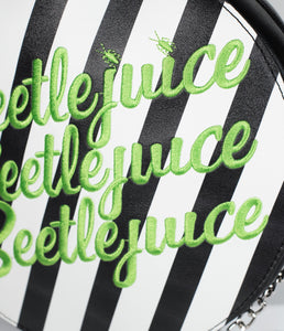 Beetlejuice x Unique Vintage Black & Green Stripe Crossbody
