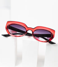 Load image into Gallery viewer, Dark Red Grin Cat Eye Sunglasses
