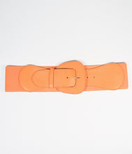 Load image into Gallery viewer, Retro Style Orange Leatherette Elastic Cinch Belt
