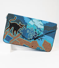 Load image into Gallery viewer, Halloween Cat Beaded Envelope Clutch
