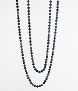Black 60" Long Pearl Necklace