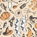 Load image into Gallery viewer, Plus Size Retro Cream Halloween Print High Waist Swing Skirt
