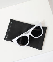 Load image into Gallery viewer, Quay White Winged Harper Cat Eye Sunglasses
