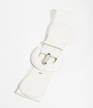 Load image into Gallery viewer, White Leatherette Cinch Belt
