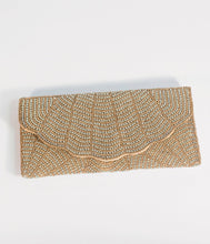 Load image into Gallery viewer, Gold &amp; Silver Beaded Envelope Clutch
