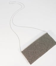Load image into Gallery viewer, Gunmetal &amp; Silver Beaded Envelope Clutch
