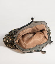 Load image into Gallery viewer, Unique Vintage Deco Style Black &amp; Gold Sequin &amp; Beaded Clutch
