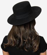 Load image into Gallery viewer, Black Wool Felt Bolero Hat
