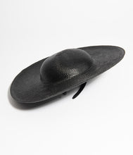 Load image into Gallery viewer, Vintage Style Black Straw Headband Disc Hat

