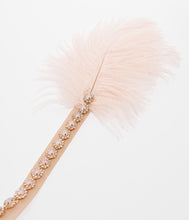 Load image into Gallery viewer, Blush Feather &amp; Crystal Goldie Flapper Headband

