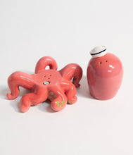 Load image into Gallery viewer, Pink Captain Octopus Ceramic Salt &amp; Pepper Shaker
