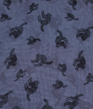 Load image into Gallery viewer, Unique Vintage Pin-Up Grey &amp; Black Cat Print Chiffon Hair Scarf
