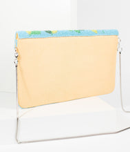 Load image into Gallery viewer, Blue &amp; Yellow Banana Beaded Tropical Envelope Clutch
