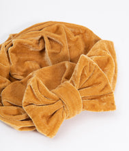 Load image into Gallery viewer, Mustard Yellow Velvet Knotted Bow Turban
