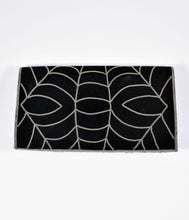 Load image into Gallery viewer, Black Suede &amp; Silver Chain Spiderweb Envelope Clutch
