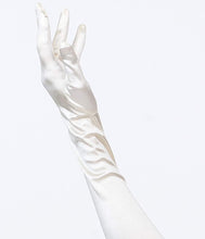 Load image into Gallery viewer, Ivory Satin 23'' Opera Length Gloves
