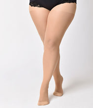 Load image into Gallery viewer, Plus Size Nude Sheer Backseam Pantyhose
