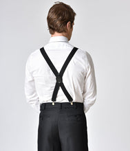 Load image into Gallery viewer, Retro Style Black Adjustable Suspenders
