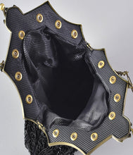 Load image into Gallery viewer, Unique Vintage 1920s Style Black Beaded Top Frame Flapper Purse

