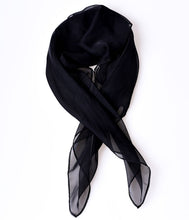 Load image into Gallery viewer, Unique Vintage Retro Pin-Up Black Chiffon Hair Scarf
